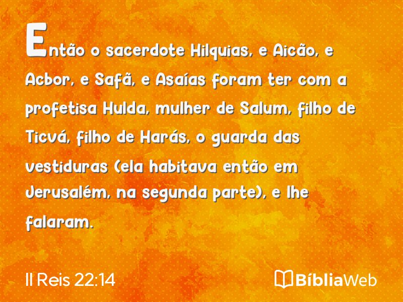 II Reis 22:14 em imagem para compartilhar