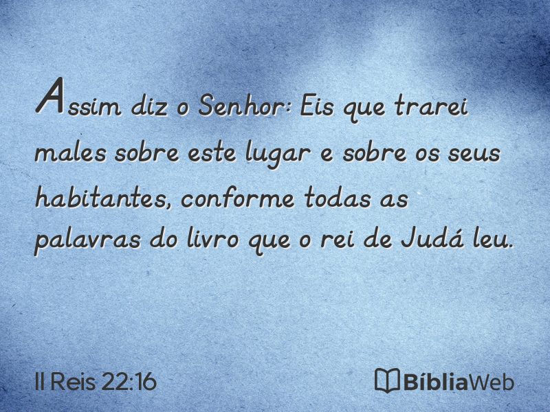 II Reis 22:16 em imagem para compartilhar
