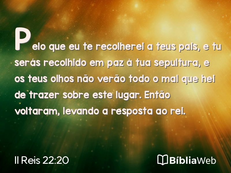 II Reis 22:20 em imagem para compartilhar