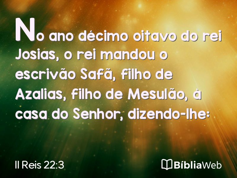 II Reis 22:3 em imagem para compartilhar