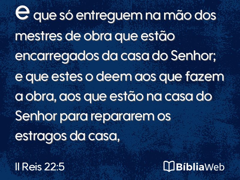 II Reis 22:5 em imagem para compartilhar