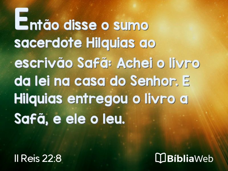 II Reis 22:8 em imagem para compartilhar
