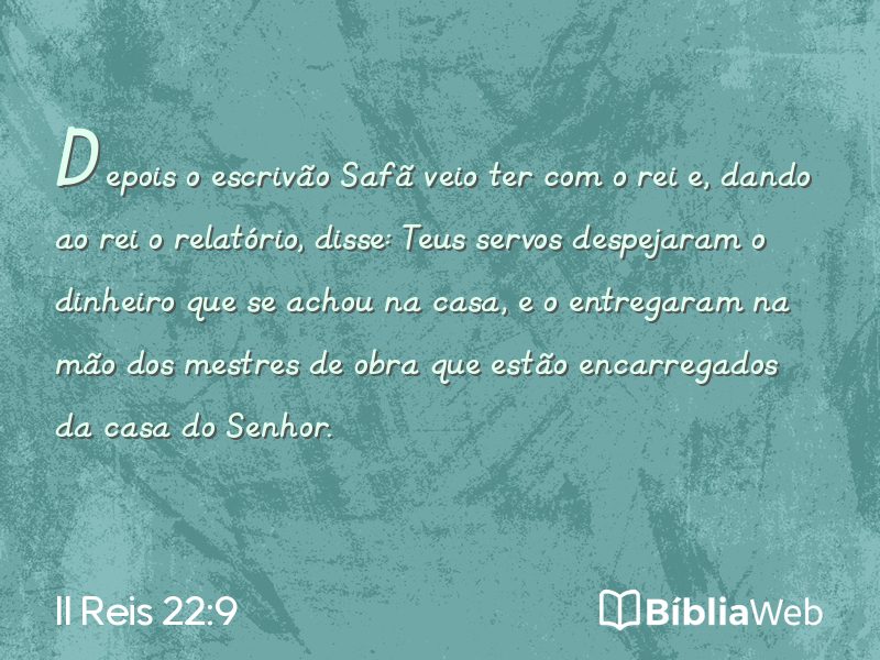 II Reis 22:9 em imagem para compartilhar