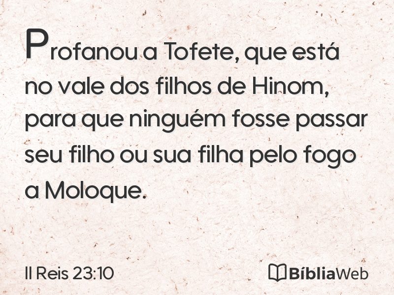 II Reis 23:10 em imagem para compartilhar