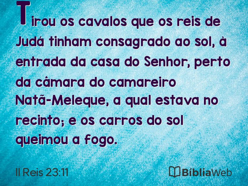 II Reis 23:11 em imagem para compartilhar