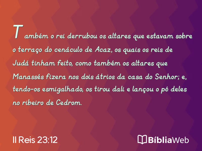 II Reis 23:12 em imagem para compartilhar