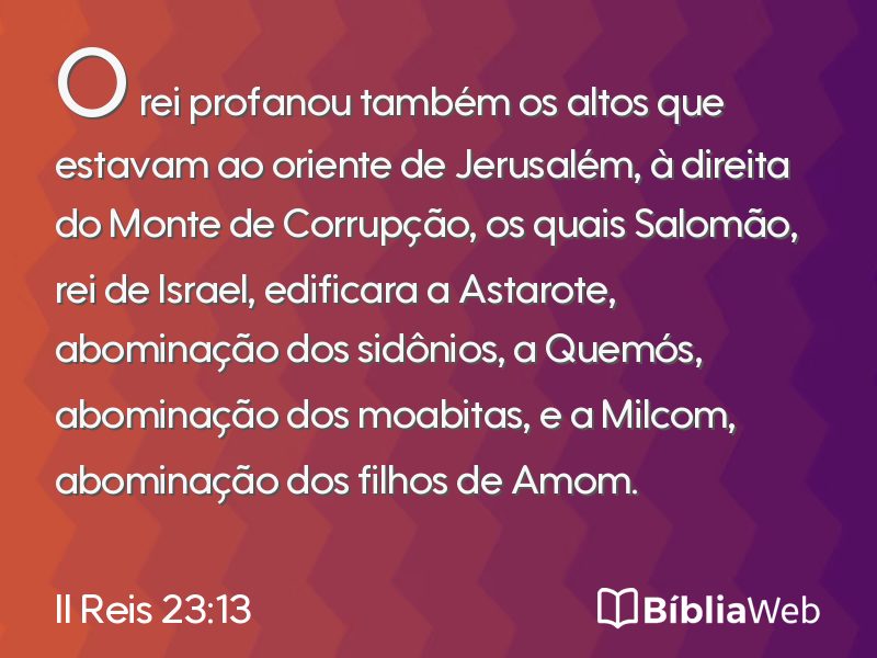 II Reis 23:13 em imagem para compartilhar