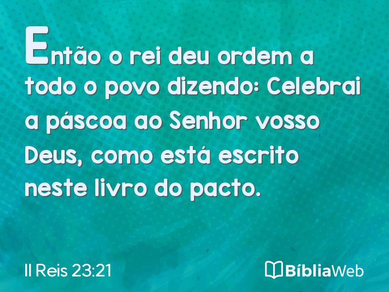 II Reis 23:21 em imagem para compartilhar