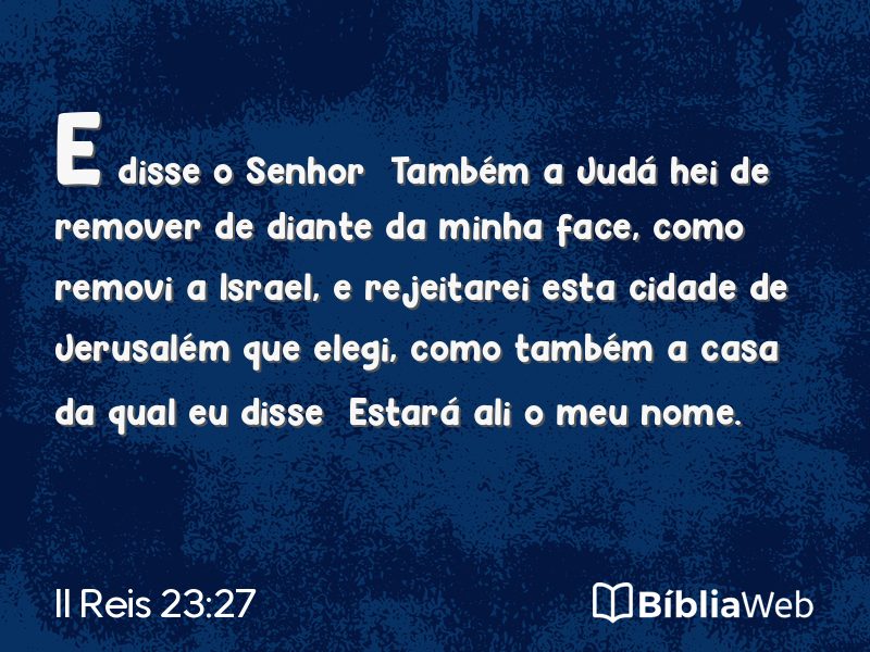 II Reis 23:27 em imagem para compartilhar