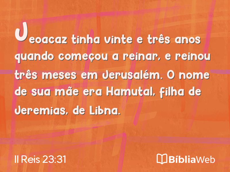 II Reis 23:31 em imagem para compartilhar