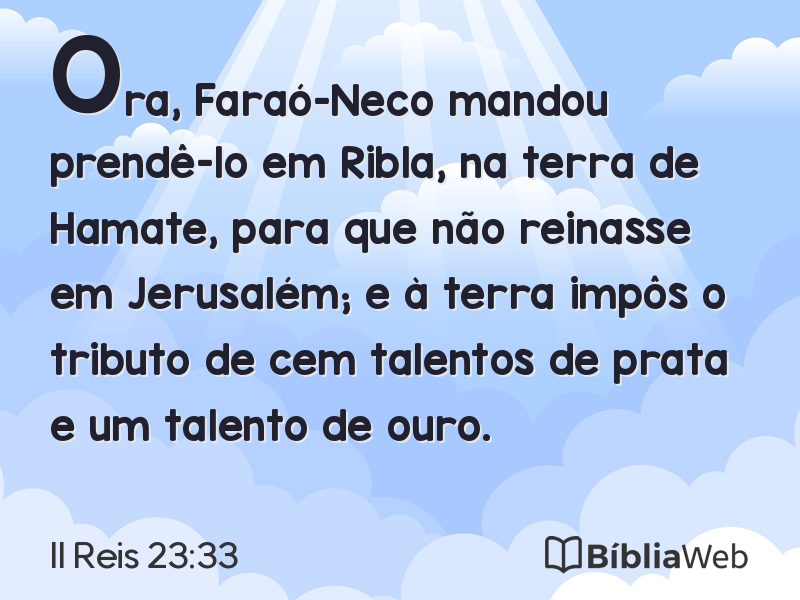 II Reis 23:33 em imagem para compartilhar