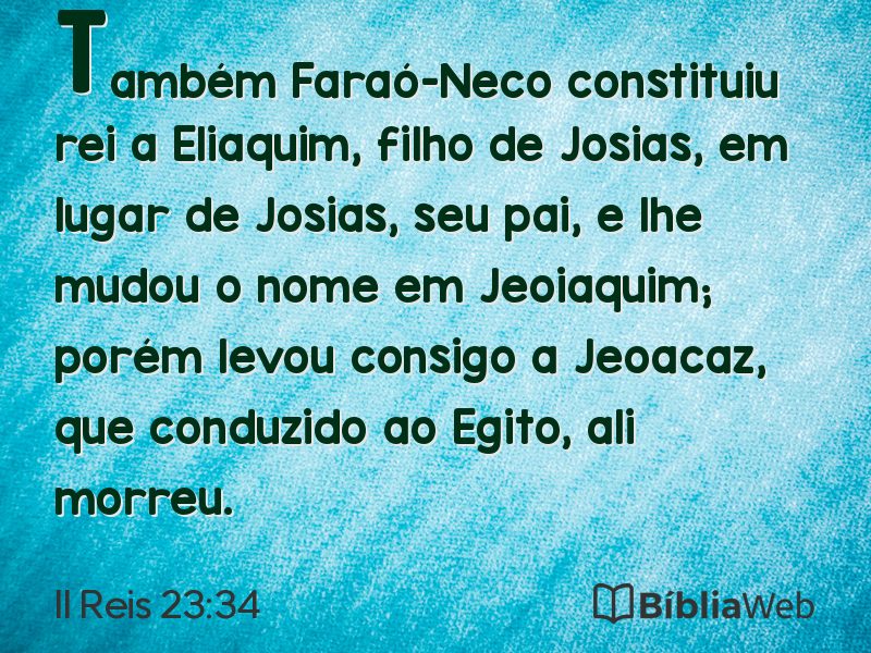 II Reis 23:34 em imagem para compartilhar