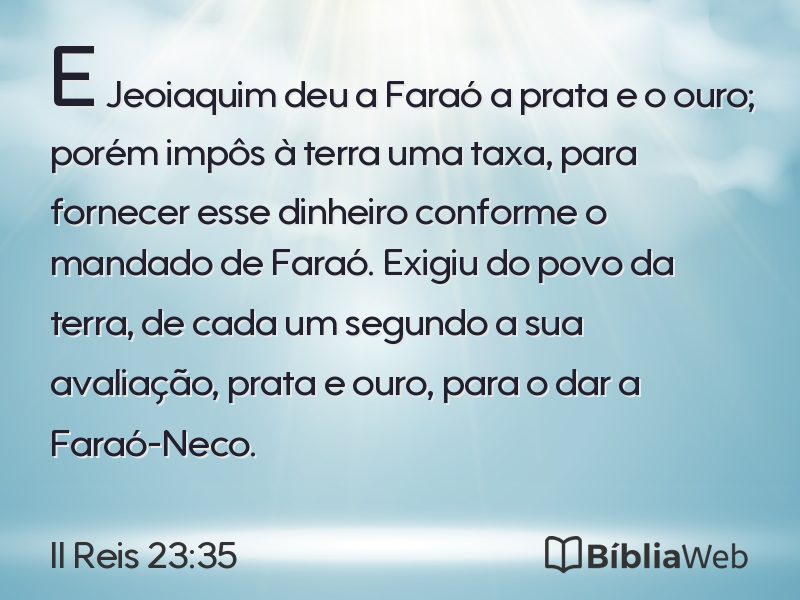 II Reis 23:35 em imagem para compartilhar