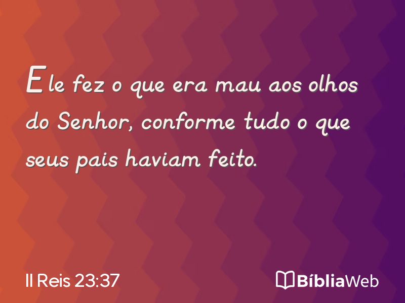 II Reis 23:37 em imagem para compartilhar