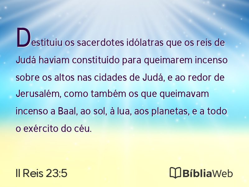 II Reis 23:5 em imagem para compartilhar