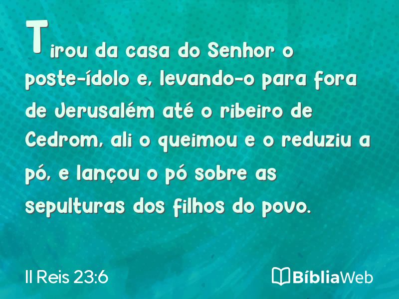 II Reis 23:6 em imagem para compartilhar