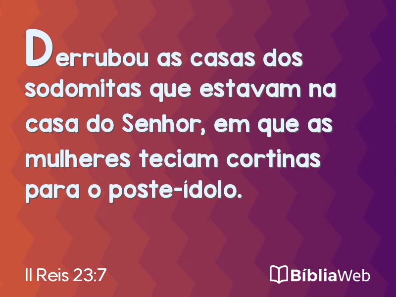 II Reis 23:7 em imagem para compartilhar