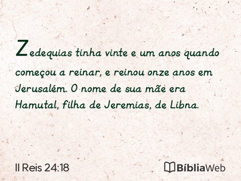 II Reis 24:18 em imagem para compartilhar