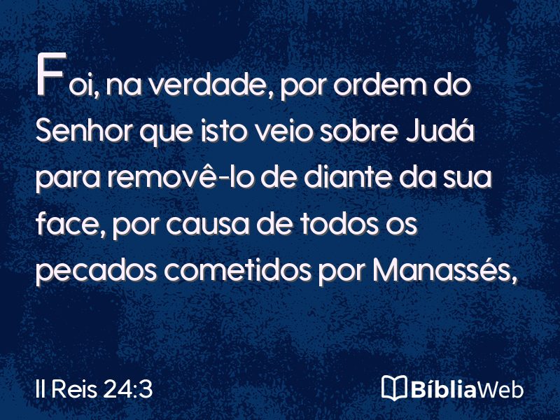 II Reis 24:3 em imagem para compartilhar