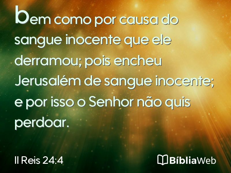 II Reis 24:4 em imagem para compartilhar