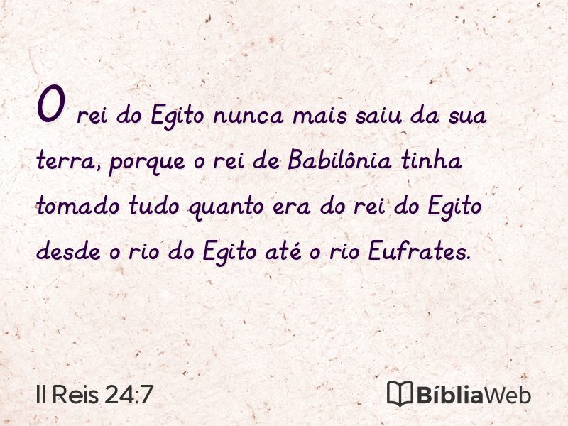 II Reis 24:7 em imagem para compartilhar