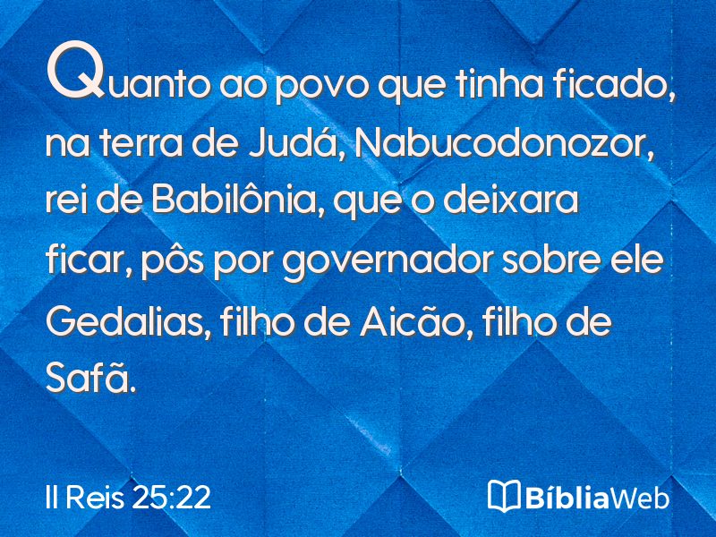 II Reis 25:22 em imagem para compartilhar
