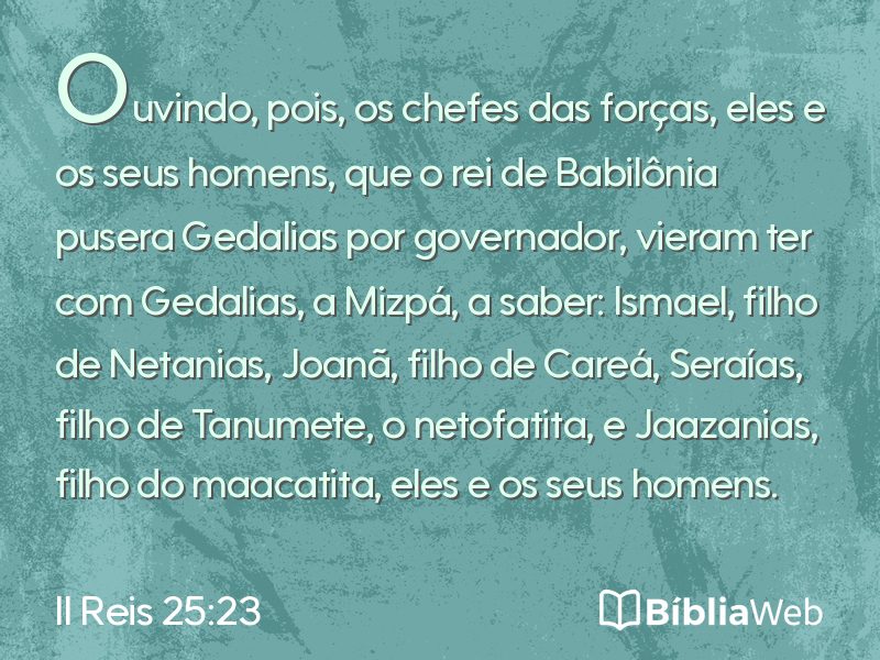 II Reis 25:23 em imagem para compartilhar