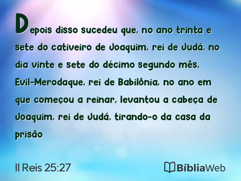 II Reis 25:27 em imagem para compartilhar