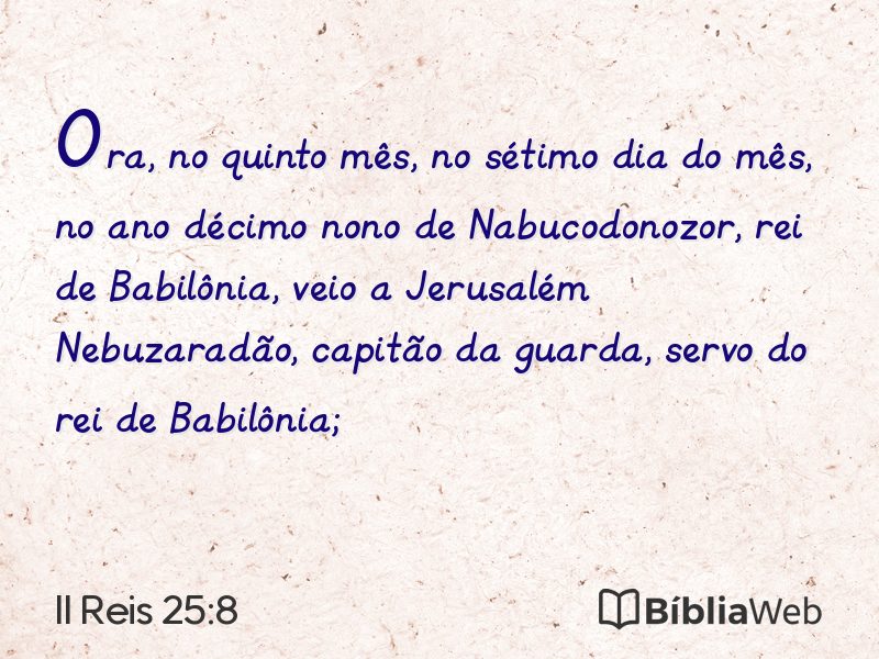 II Reis 25:8 em imagem para compartilhar