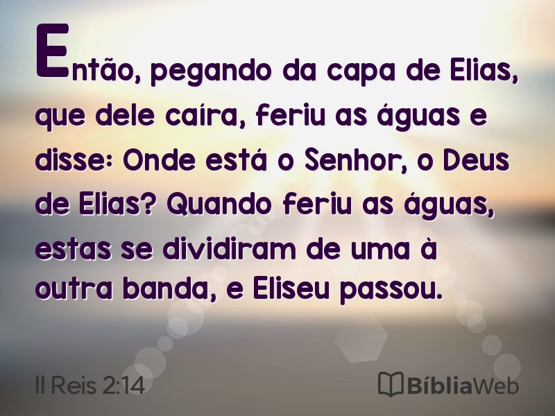 II Reis 2:14 em imagem para compartilhar