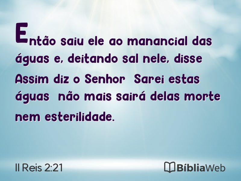 II Reis 2:21 em imagem para compartilhar