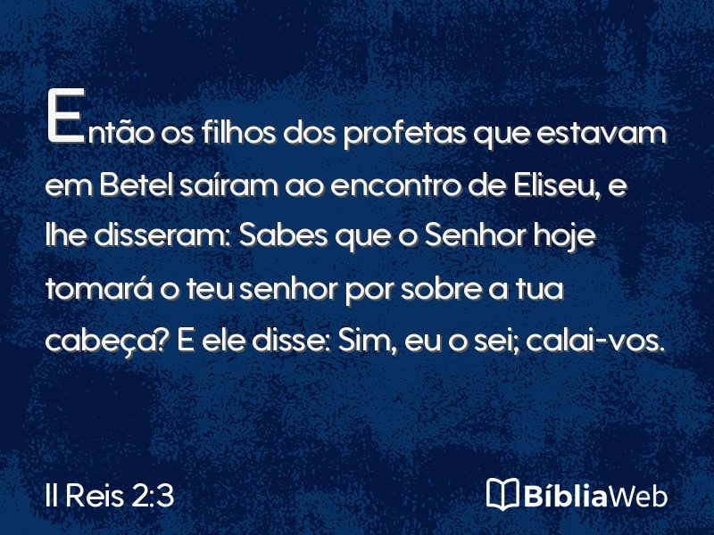 II Reis 2:3 em imagem para compartilhar