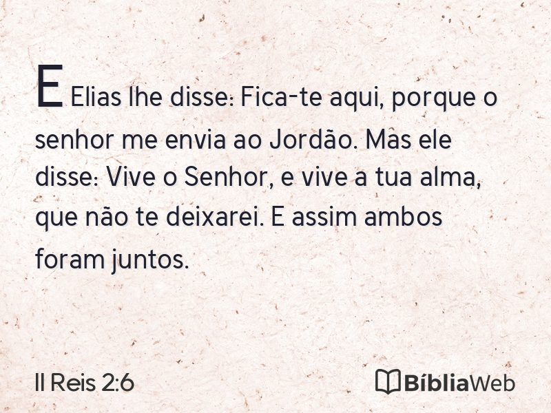 II Reis 2:6 em imagem para compartilhar