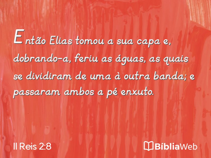 II Reis 2:8 em imagem para compartilhar