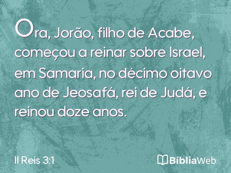 II Reis 3:1 em imagem para compartilhar