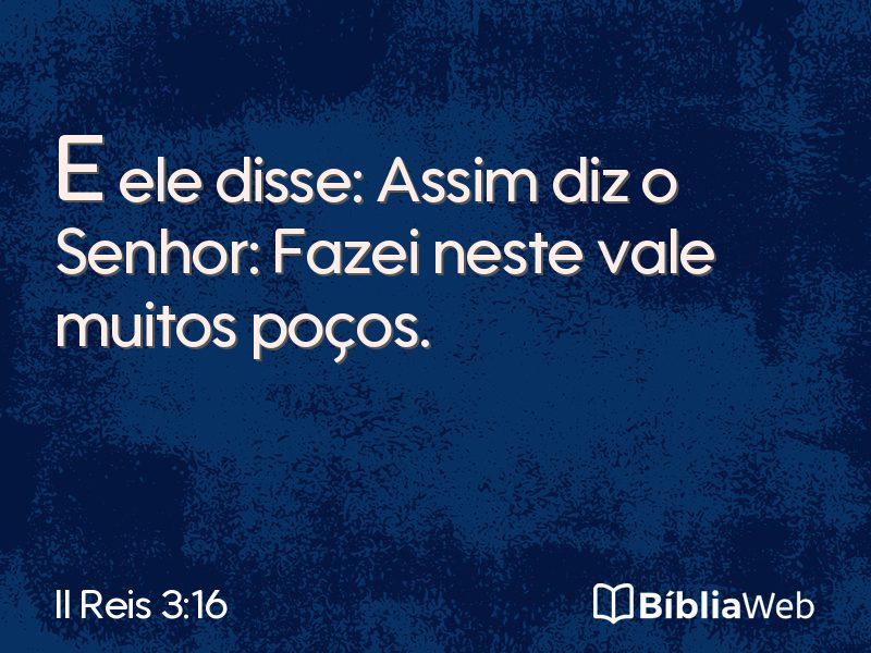 II Reis 3:16 em imagem para compartilhar