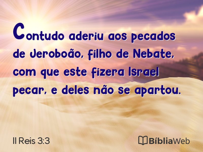 II Reis 3:3 em imagem para compartilhar