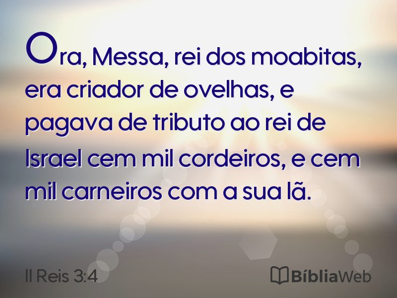 II Reis 3:4 em imagem para compartilhar