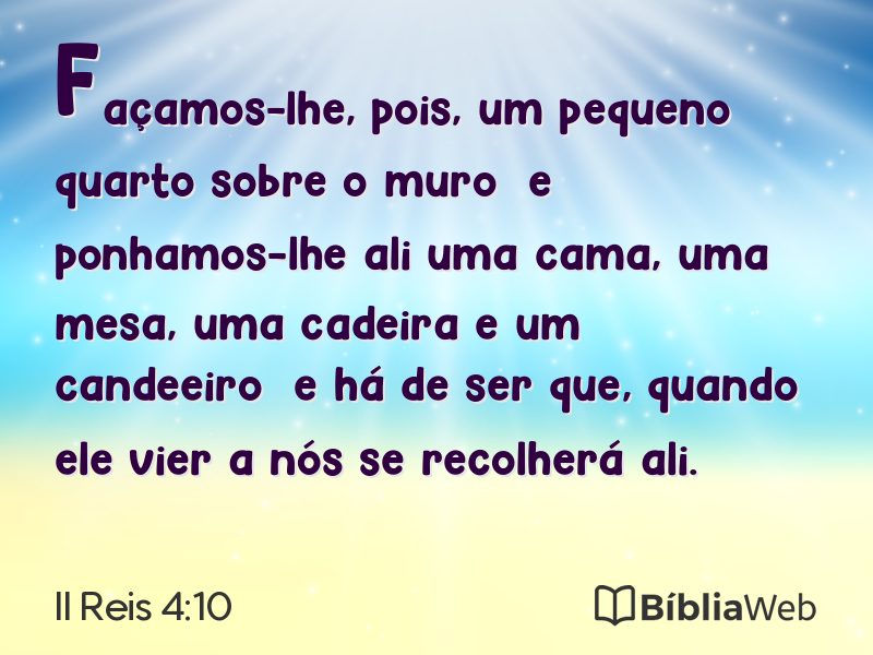 II Reis 4:10 em imagem para compartilhar