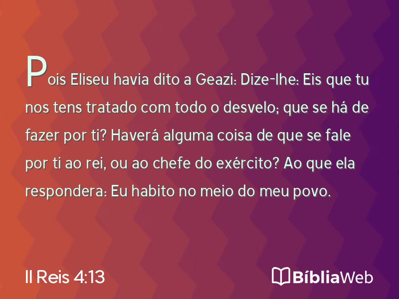 II Reis 4:13 em imagem para compartilhar