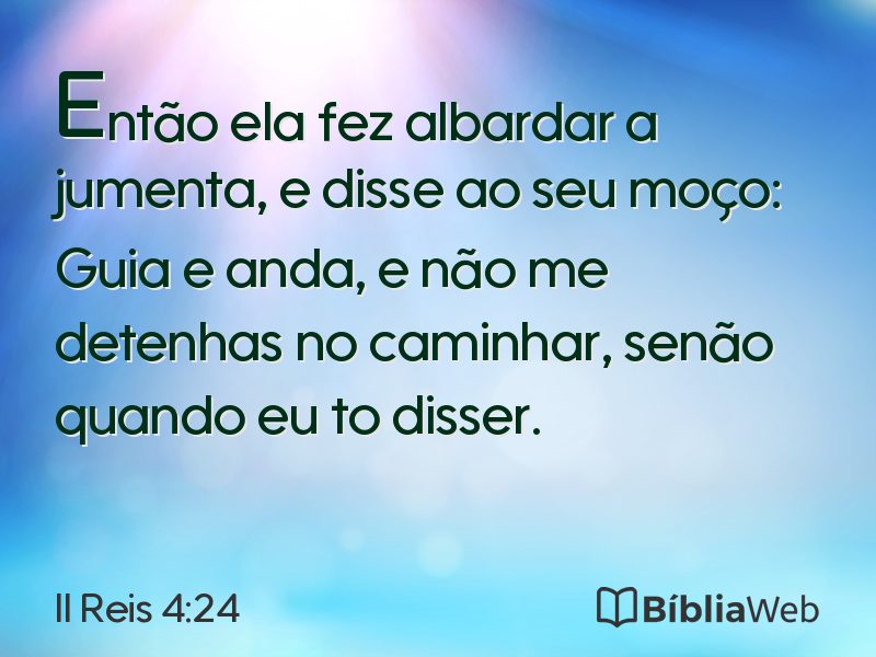 II Reis 4:24 em imagem para compartilhar