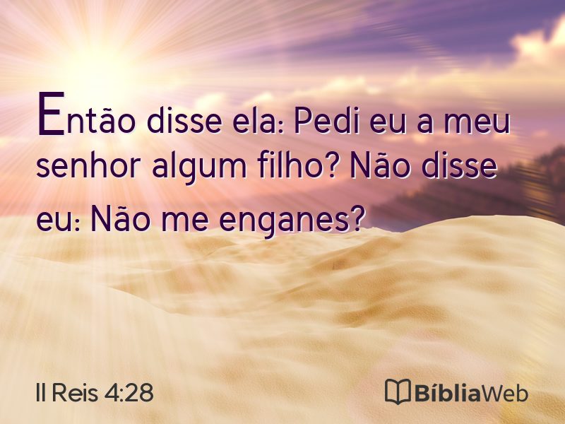 II Reis 4:28 em imagem para compartilhar