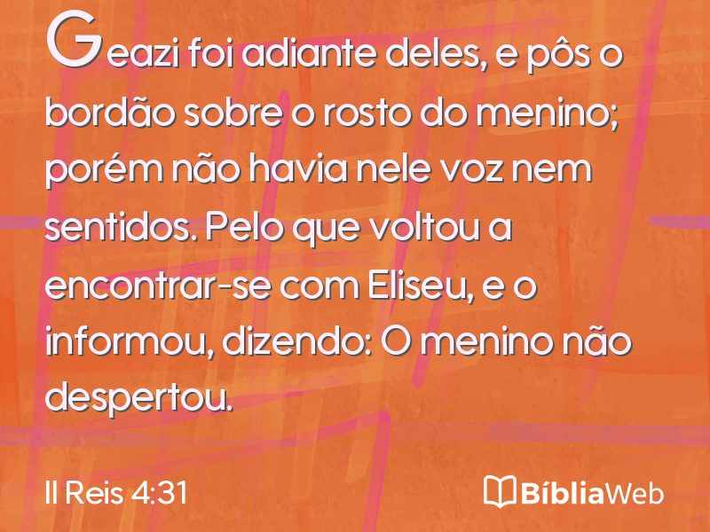 II Reis 4:31 em imagem para compartilhar