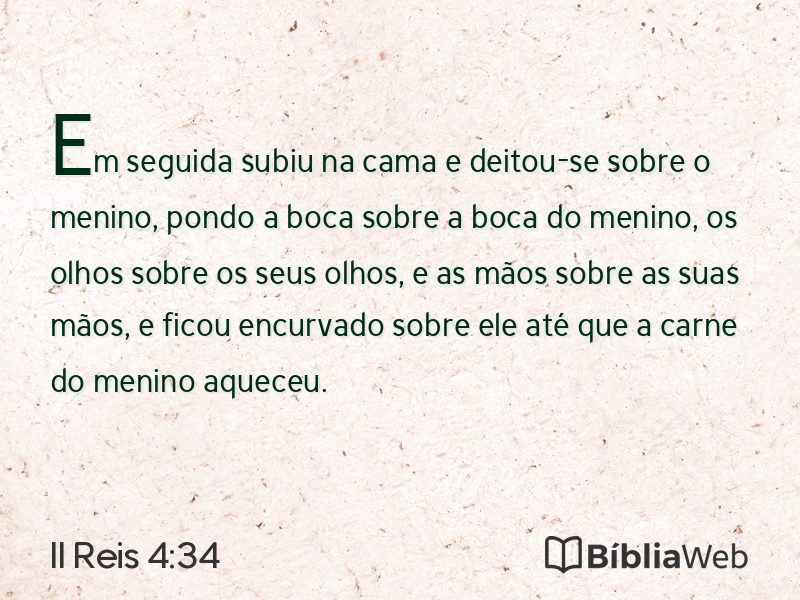 II Reis 4:34 em imagem para compartilhar