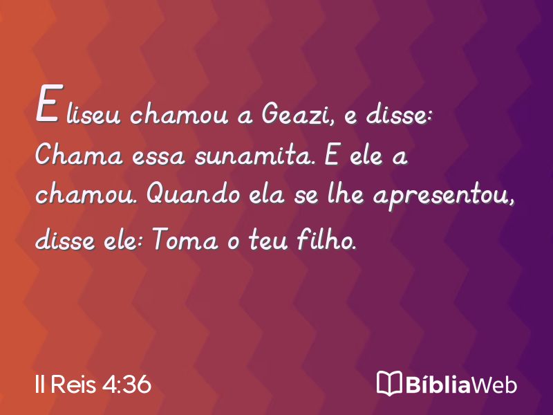 II Reis 4:36 em imagem para compartilhar