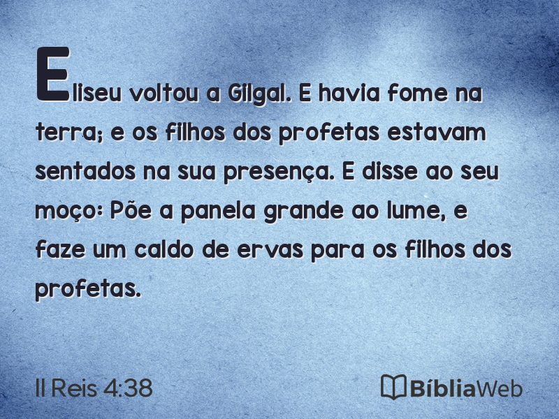 II Reis 4:38 em imagem para compartilhar