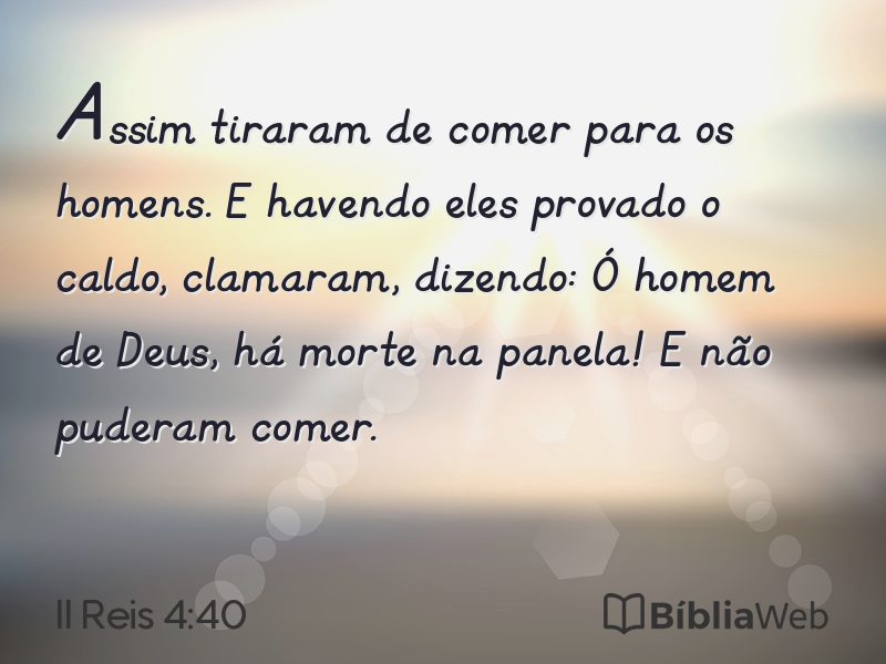 II Reis 4:40 em imagem para compartilhar