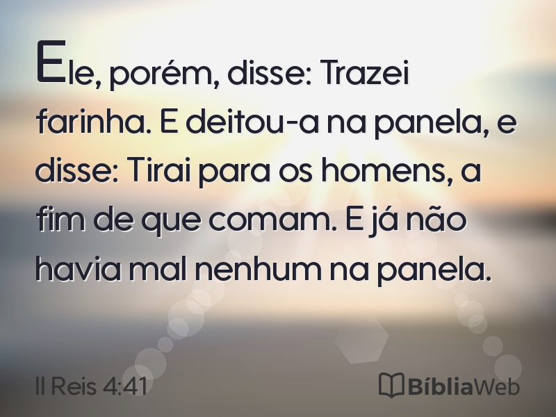 II Reis 4:41 em imagem para compartilhar
