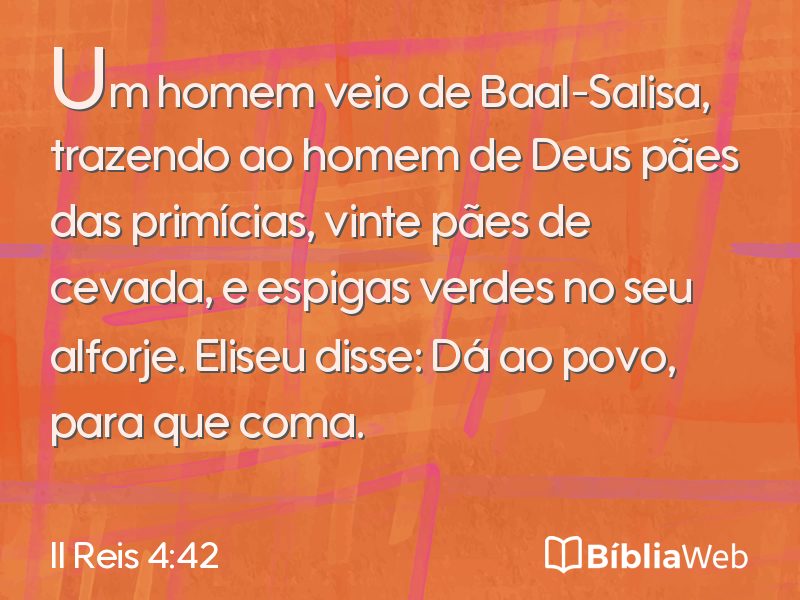 II Reis 4:42 em imagem para compartilhar