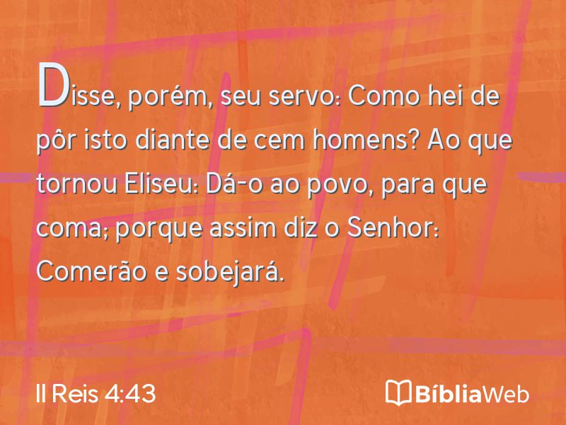 II Reis 4:43 em imagem para compartilhar